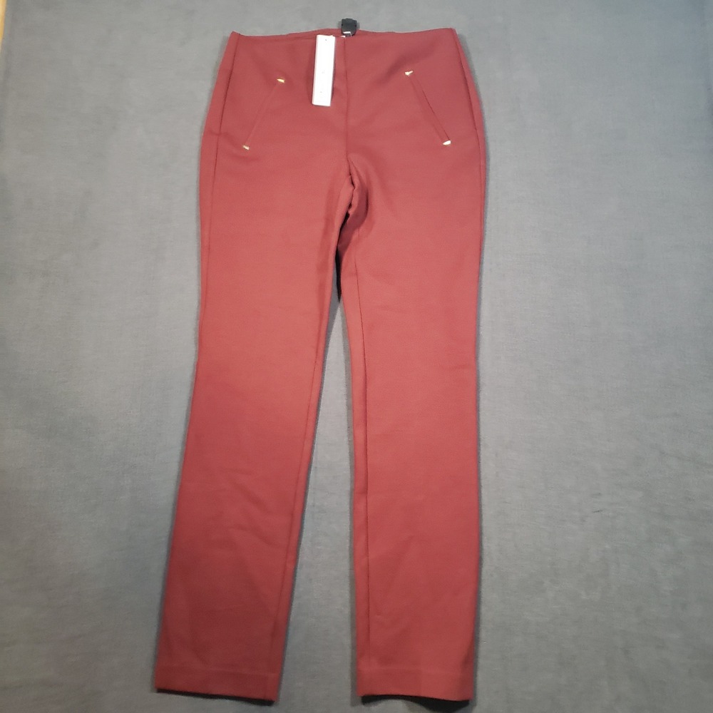 Chico's Juliet Trim Detail Pants Womens 00R 2 Red So Slimming 360
